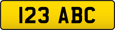 Example of a dateless plate with three numbers and three letters