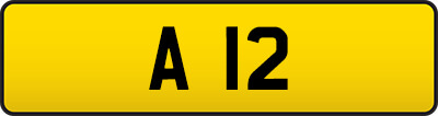 Example of a dateless plate with one letter and two numbers